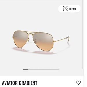 Ray-Ban Gold Frame AVIATOR GRADIENT Sunglasses with Brown Lenses